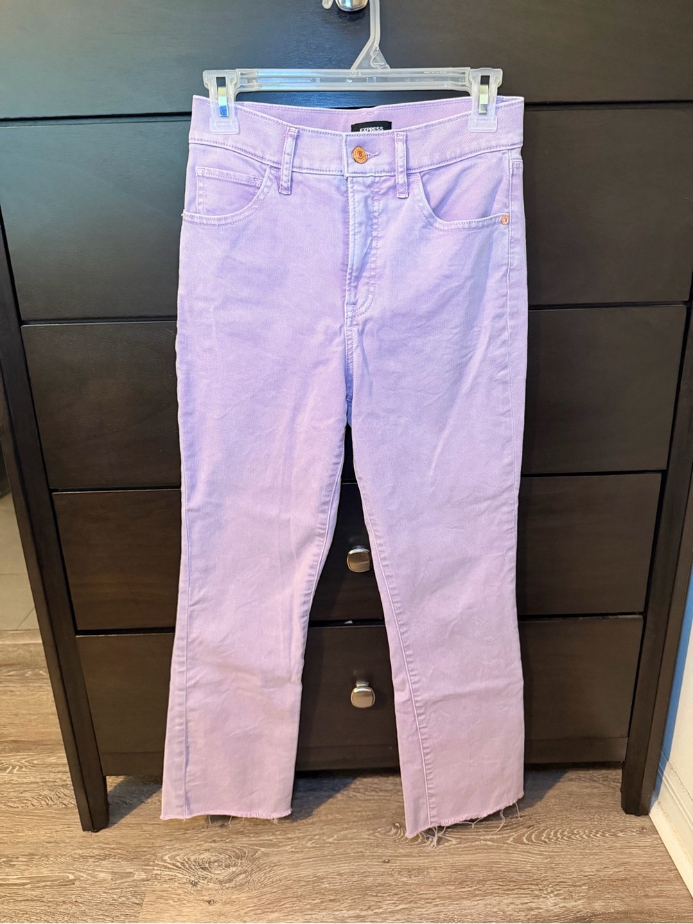 Express Lavender Cropped High Rise Jeans